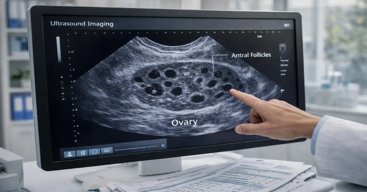 سونوگرافی تخمدان و شمارش فولیکول‌های آنترال برای ارزیابی ذخیره تخمدان