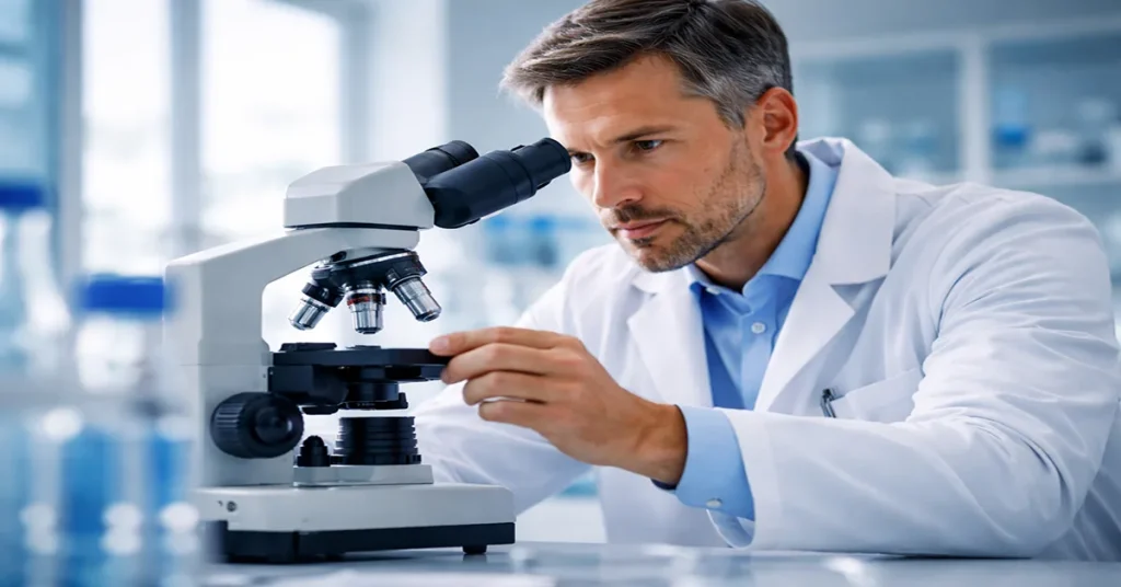 بررسی آزمایشگاهی نمونه مایع منی زیر میکروسکوپ